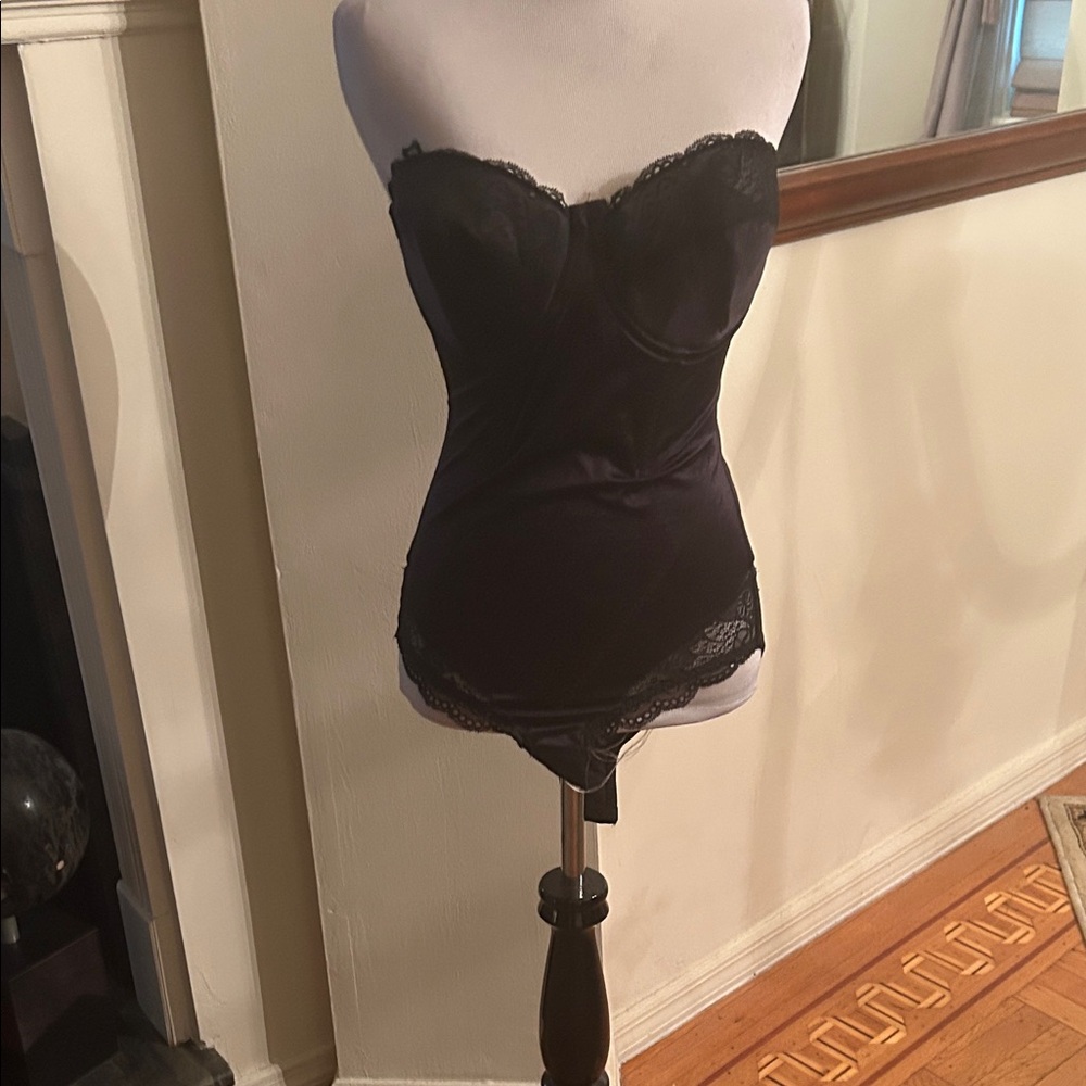 Flexees Black Lace Shapewear Bodysuit